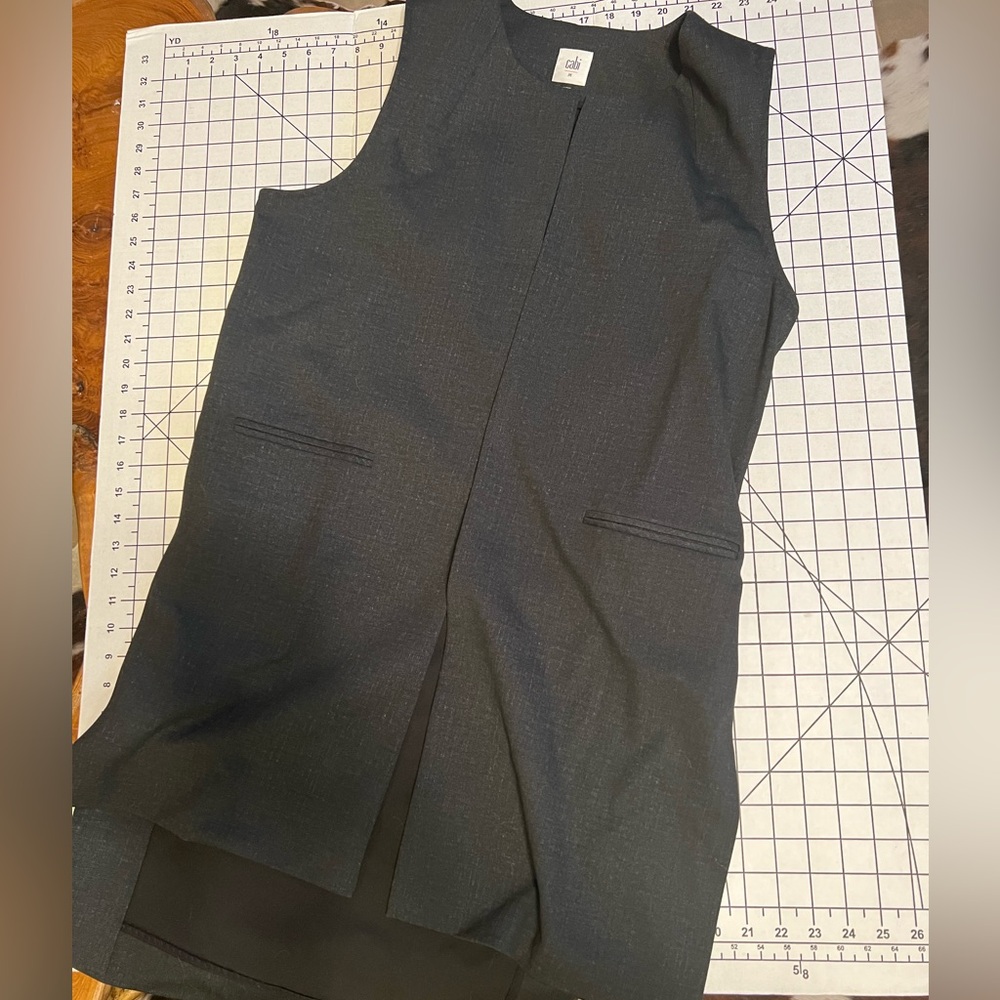 Cabi gray smock long vest M NWOT